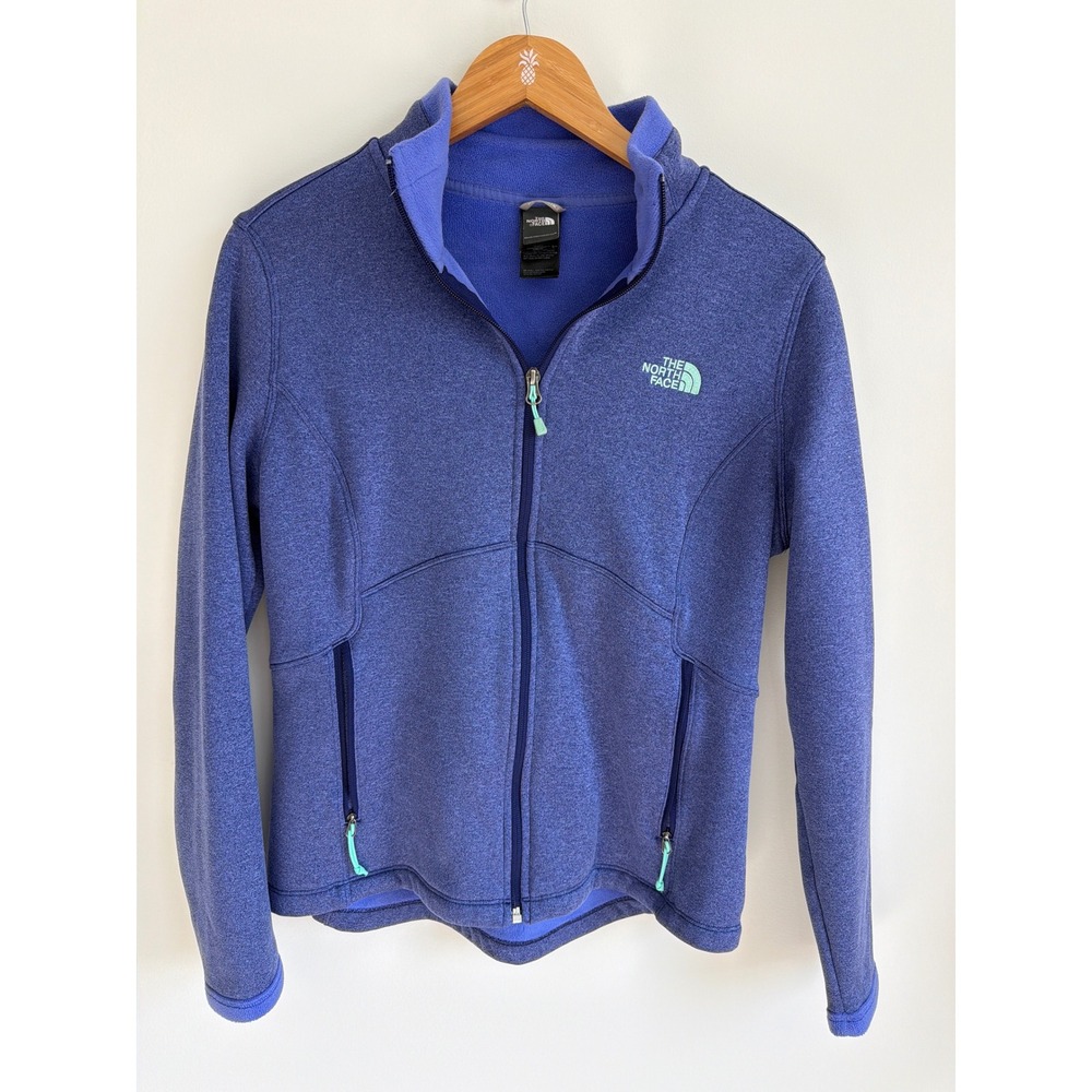 The North Face Full Zip Fleece Jacket Blue Polyester Blend Outdoors Preppy M